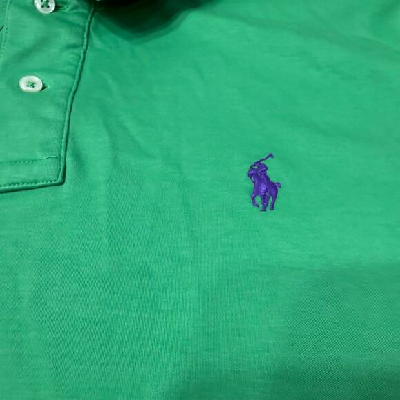 Polo Ralph Lauren Pima Soft Touch Men's XL Solid Green Short Sleeve Polo Shirt - Picture 4 of 6